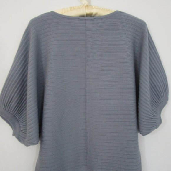 S Dolman Pullover Knit Sweater V Neck Viscose Rib - Picture 5 of 5